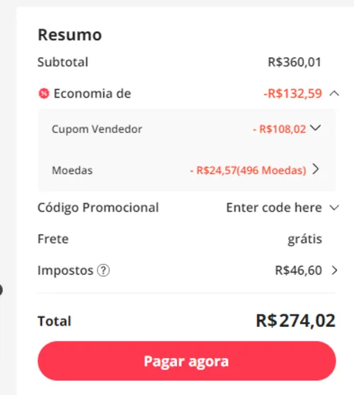 Imagem na descrição da promoção