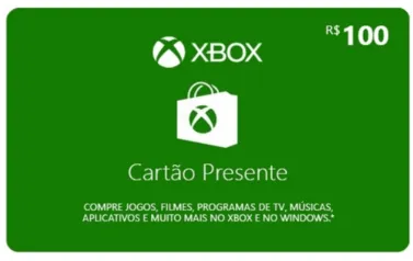 [Via recarga Pay/Primeira Compra ] Gift Card Digital Xbox Cash 2022 100BRL