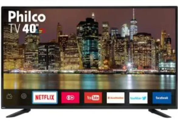 [APP E AME] SMART TV LED 40” Philco PTV40E60SN Full HD Conversor  por R$ 853