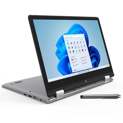 Notebook 2 em 1 Positivo Duo Intel Celeron Dual Core 4GB 128GB eMMC Tela 11.6" IPS Full HD touch com