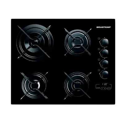 Cooktop 4 bocas Brastemp com duplachama e timer touch - BDT62AE