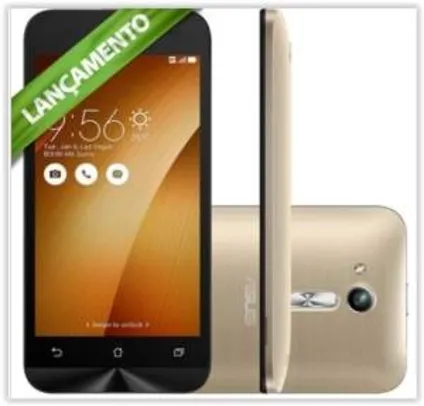 [Kabum] Smartphone Asus Zenfone Go ZB452KG-6G014BR, Quad Core, Android 5.1, Tela 4,5´, 8GB,Câmera 5MP, 3G, Dual Chip Desbloqueado - Dourado por R$ 499
