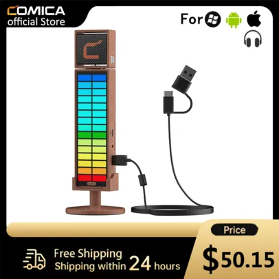 Microfone condensador COMICA UMIC RGB 