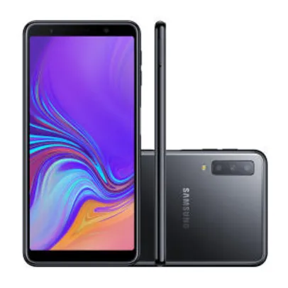 Smartphone Samsung Galaxy A7 64GB Preto 4G Tela 6.0" Câmera 24MP Selfie 24MP Dual Chip Android 8.0