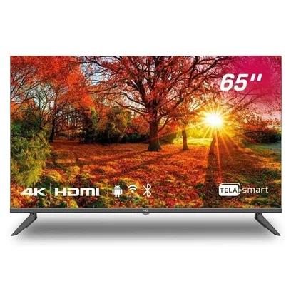 Foto do produto Hq Smart Tv 65" 4K Com Conversor Digital Externo 3 HDMI 2 Usb Wi-Fi Design Slim e Tela Frameless