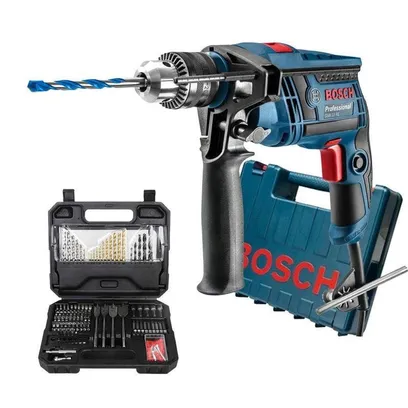 Foto do produto Furadeira Bosch Impacto 650W Gsb 13 Re Maleta + Acess 110V