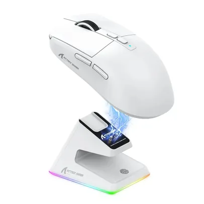 X6 Lightweight Wireless Gaming Mouse, 3 Modos, 2.4G, BT5.2, Até 26K DPI, RGB Backlight, Base de Carregamento,