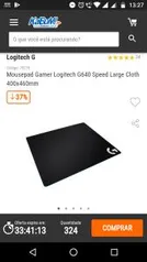 Mousepad Gamer Logitech G640 Speed Large Cloth 400x460mm - R$ 80