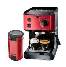 [CLIENTE OURO] Kit Cafeteira Expresso Cappuccino e Moedor de Café Oster Red