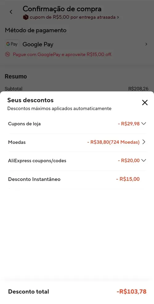 Imagem na descrição da promoção