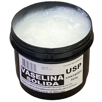 Vaselina Solida Farmacêutica Usp Pura Sem Cheiro Branca 500g