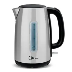 Chaleira Elétrica Midea Inox 1,7L 1.850W com Visor de nível de água, Desligamento automático e Base giratória - 220v