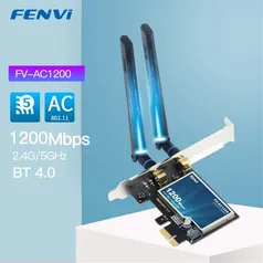 [ PRIMEIRA COMPRA ] Placa de Rede PCIE Bluetooth 4.0 Fenvi - dissipador - 1200mbps