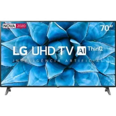 [AME por 3.858,88] Smart TV 70'' LG 4K Ultra HD WiFi Bluetooth HDR Inteligência Artificial 4 HDMI 2 USB 70UN7310PSC - R$3899