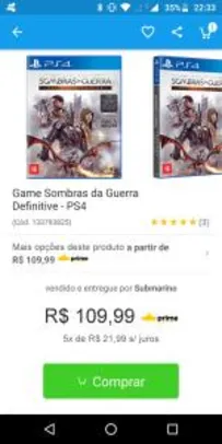 [AME 55,00] Sombras da Guerra Edição Definitiva - PS4