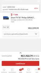 Smart TV 50'' Philips | R$1924