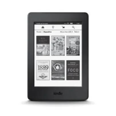 E-Reader Amazon Kindle Paperwhite Preto com tela de 6" Wi-fi e 4GB de memória - R$333