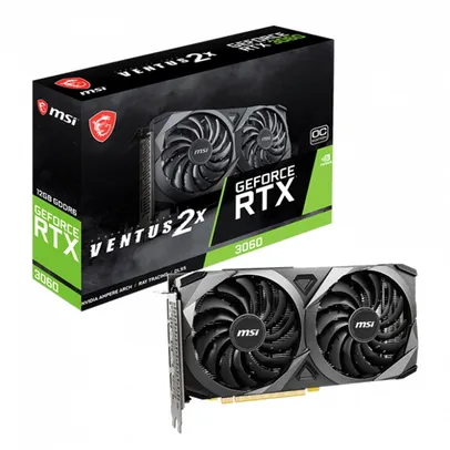 Placa de Vídeo MSI NVIDIA GeForce RTX 3060 12GB VENTUS 2X OC