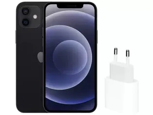 (Estoque por região)iPhone 12 Apple 64GB Preto 6,1” Câm. Dupla 12MP - iOS + Carregador USB-C de 20W Apple Branco | R$4.684