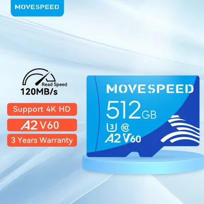 MOVESPEED Cartão Micro SD 512gb (120mb/s de Leitura)