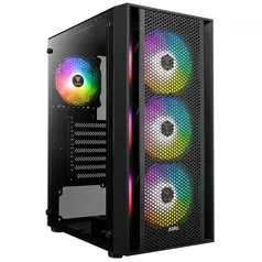 Gabinete Gamer Gamdias AURA GC2, Mid Tower, Vidro Temperado, ATX, Black, Sem Fonte, Sem Fan 