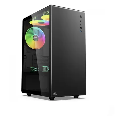 Gabinete Gamer C3Tech MT-G200BK, Mid Tower, Vidro Temperado, M-ATX, Black, Sem Fonte, Com 3 Fans