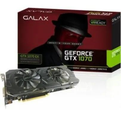 Placa de Vídeo VGA Galax NVIDIA GeForce GTX 1070 EX 8GB GDDR5 256Bit PCI-E - 70NSH6DHL4XE - R$2099