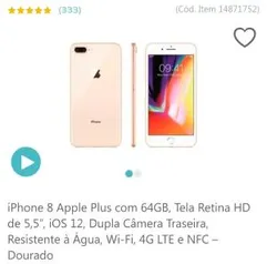 Smartphone Apple iPhone 8 Plus 64GB iOS