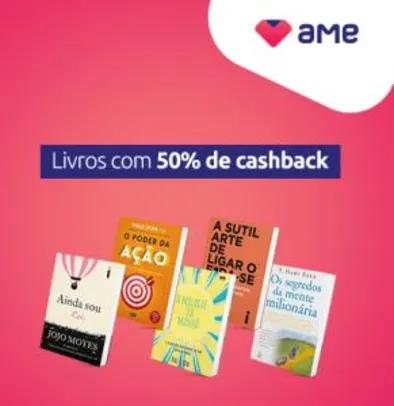 [AME] Livros com 50% de cashback nas Lojas Americanas [loja física]