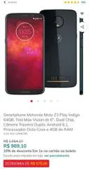 Smartphone Motorola Moto Z3 Play Índigo