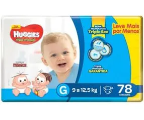 [APP] Fralda Huggies Tripla Proteção Tam. G - 78 Unidades | R$ 47