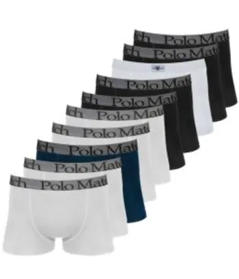 Kit Com 10 Cuecas Boxer De Cotton 3 0 Polo Match