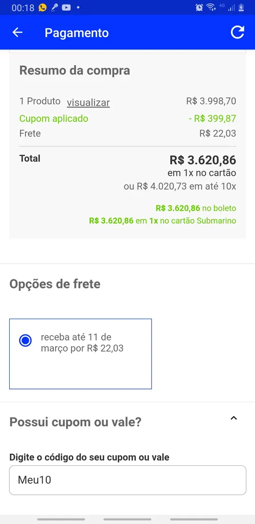 Imagem na descrição da promoção