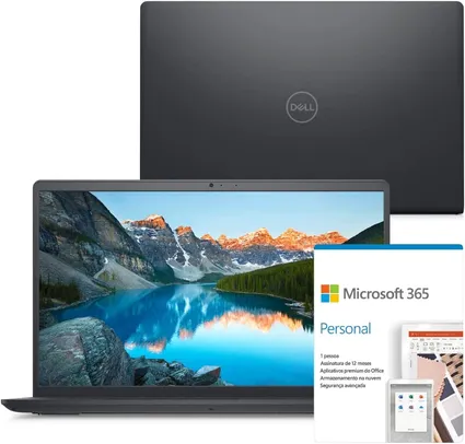 Notebook Dell Inspiron i15-i1100-A10PF 15.6" Full HD Intel Pentium Gold 4GB 128GB SSD Windows 11 Microsoft Office 365 Preto