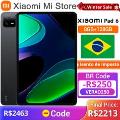 [Direto do Brasil] Tablet Xiaomi Pad 6 Versão Global, Snapdragon, 11 ", 870, 33W, câmera 13MP