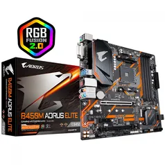 Placa Mãe Gigabyte B450M AORUS ELITE, Chipset B450, AMD AM4, mATX, DDR4