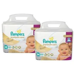 Kit Fralda Pampers Premium Care Tamanho M 168 Unidades