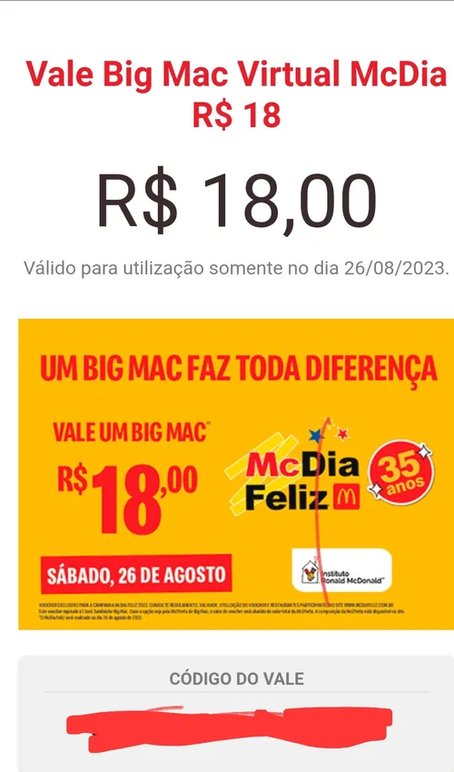 Imagem na descrição da promoção