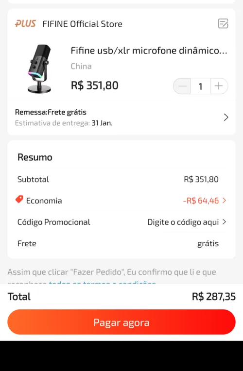 Imagem na descrição da promoção