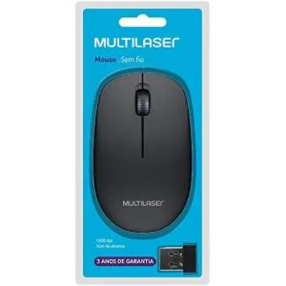 Mouse sem Fio 2.4 Ghz 1200 DPI Preto USB Multilaser - MO251