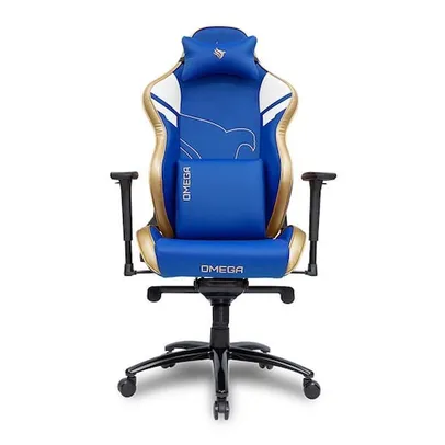 Cadeira Gamer Pichau Omega, Azul e Dourada, PG-OMG-BLU01