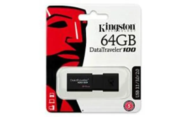 [PRIME] Pen Drive Kingston Datatraveler 100G3 64Gb - R$ 59