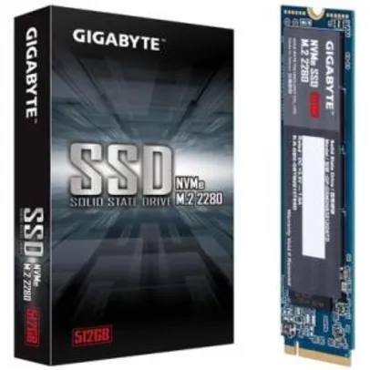 SSD Gigabyte 512GB M.2 PCIe NVMe Leituras: 1700Mb/s e Gravações: 1550Mb/s - R$526