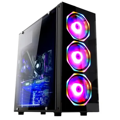 PC Gamer Fácil AMD Ryzen 5 5600g Radeon Vega 7 Graphics, 16GB DDR4 3000mhz, SSD 480GB, Fonte 500W, Windows, Preto