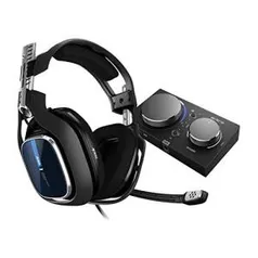 [PRIME] Headset ASTRO Gaming A40 TR + MixAmp Pro TR Gen 4 com Áudio Dolby para PS4, PC, Mac - Preto/Azul R$1.299