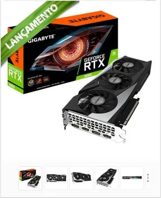 Placa de Video Gigabyte GeForce RTX 3060 Gaming OC 12G LHR, 12 GB GDDR6, REV 2.0, Ray Tracing - GV-N3060GAMING | R$4.500