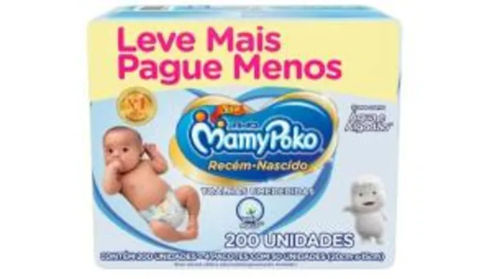 [Prime] Toalhas Umedecidas MamyPoko Recém-Nascido, 200 unidades - R$24