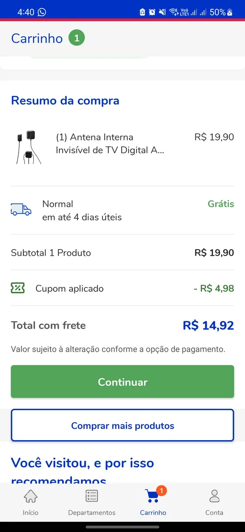 Imagem na descrição da promoção