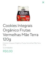 [SP] Rappi Pão de Açúcar - Mini Cookies Integrais Orgânicos Frutas Vermelhas Mãe Terra 120g R$0,00