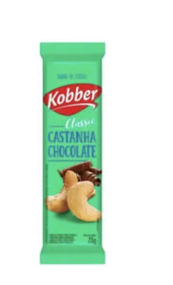 20 Barra de Cereal Cla Castanha c/ Chocolate 20G Kobber - R$ 0,50 Cada | R$10